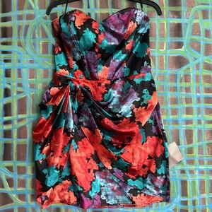 ASOS Multicolor Strapless Mini Dress NWT